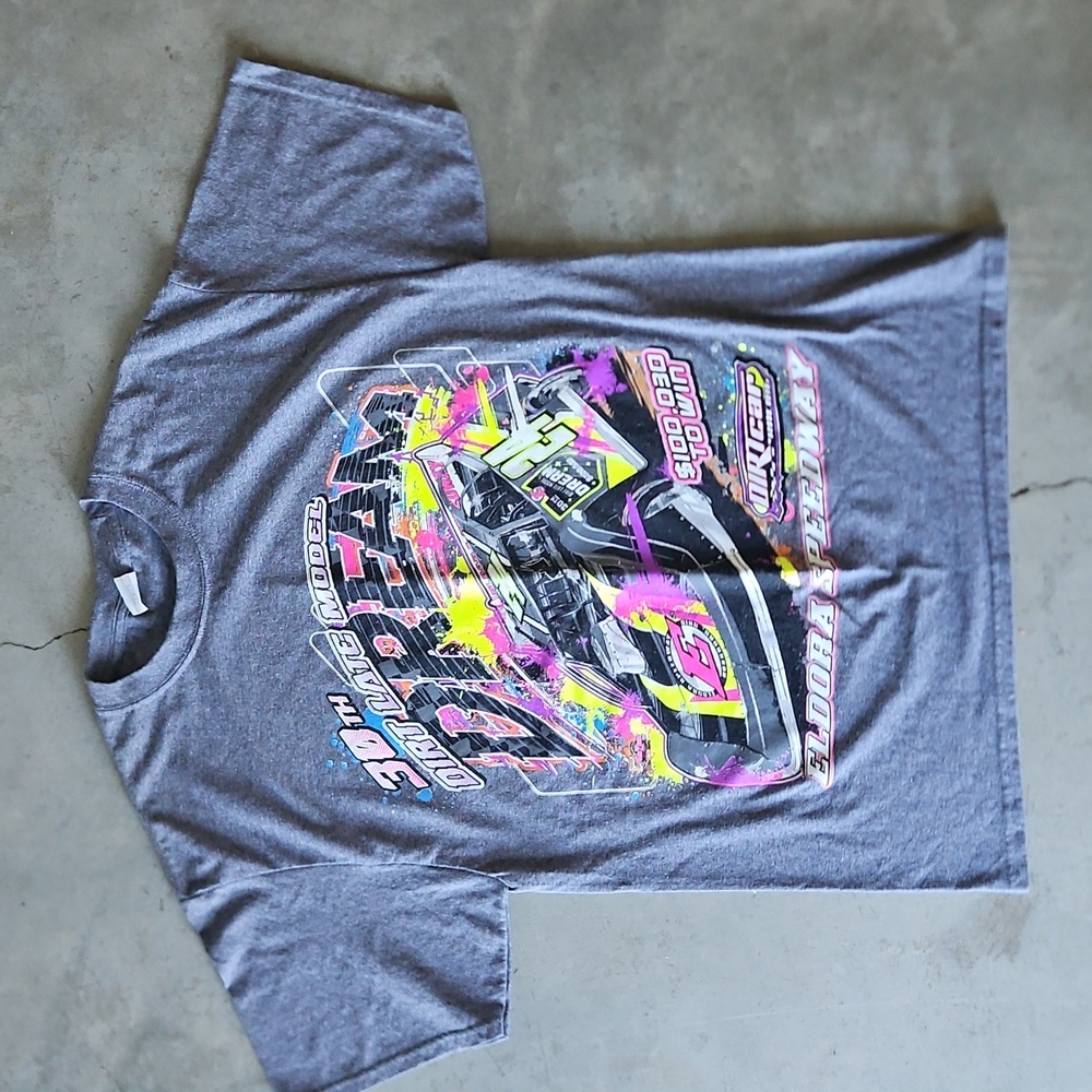 Graphic Racing T-Shirt - Gray
